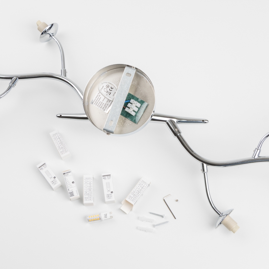 Brilagi - Lámpara de techo LED de montaje en superficie MISTEL 6xG9/3W/230V negro cromado/ahumado