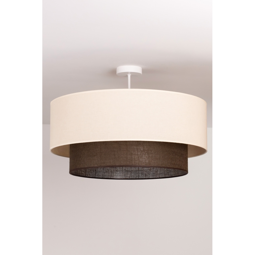 Brilagi - Lámpara de techo LED de montaje superficial ESTILO BOHO 3xE27/15W/230V Ø 60 cm crema/marrón