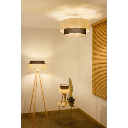 Brilagi - Lámpara de techo LED de montaje superficial ESTILO BOHO 3xE27/15W/230V Ø 60 cm crema/marrón