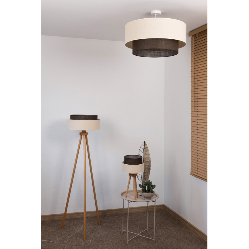 Brilagi - Lámpara de techo LED de montaje superficial ESTILO BOHO 3xE27/15W/230V Ø 60 cm crema/marrón