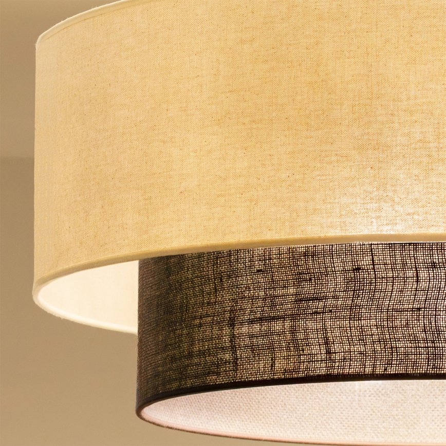 Brilagi - Lámpara de techo LED de montaje superficial ESTILO BOHO 3xE27/15W/230V Ø 60 cm crema/marrón