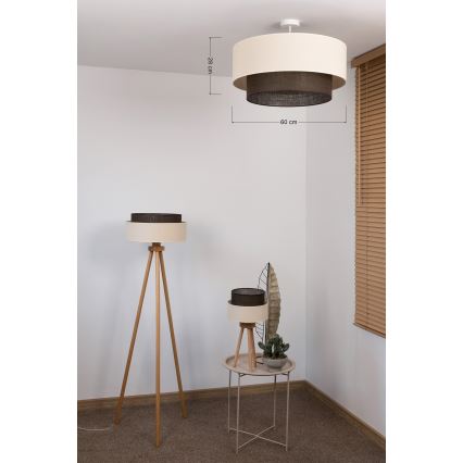 Brilagi - Lámpara de techo LED de montaje superficial ESTILO BOHO 3xE27/15W/230V Ø 60 cm crema/marrón
