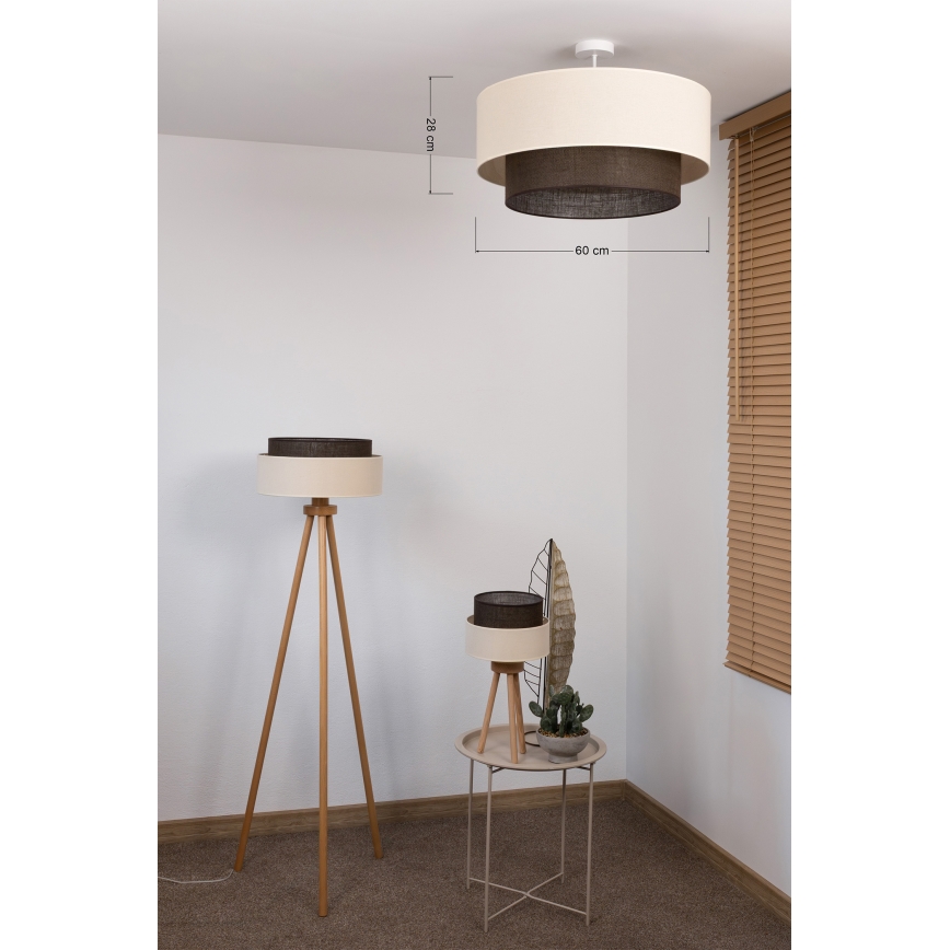 Brilagi - Lámpara de techo LED de montaje superficial ESTILO BOHO 3xE27/15W/230V Ø 60 cm crema/marrón