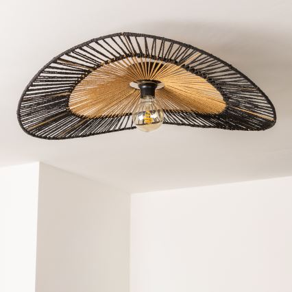Brilagi - Lámpara de techo LED de superficie CERIA BOHO 1xE27/40W/230V Ø 50 cm negro/marrón