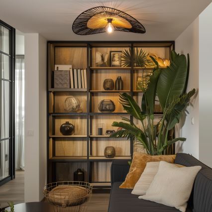 Brilagi - Lámpara de techo LED de superficie CERIA BOHO 1xE27/40W/230V Ø 50 cm negro/marrón