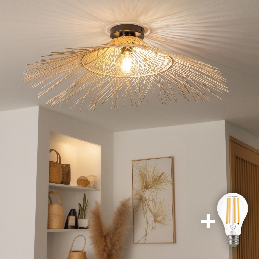 Brilagi - Lámpara de techo LED de superficie CERIA BOHO 1xE27/40W/230V Ø 70 cm bambú