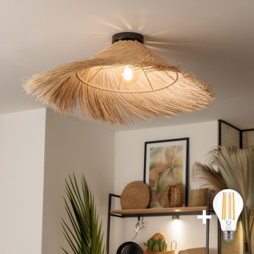 Brilagi - Lámpara de techo LED de superficie CERIA BOHO 1xE27/40W/230V Ø 70 cm ratán