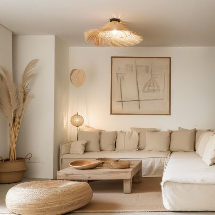 Brilagi - Lámpara de techo LED de superficie CERIA BOHO 1xE27/40W/230V Ø 70 cm ratán