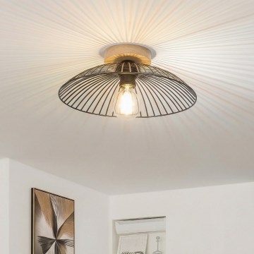 Brilagi - Lámpara de techo LED de superficie CERIA WIRE 1xE27/40W/230V Ø 38 cm negro/roble