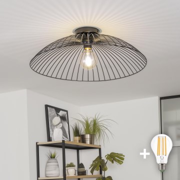 Brilagi - Lámpara de techo LED de superficie CERIA WIRE 1xE27/40W/230V Ø 60 cm negra