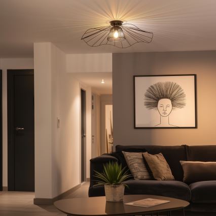 Brilagi - Lámpara de techo LED de superficie CERIA WIRE 1xE27/40W/230V Ø 80 cm negra