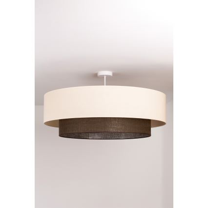 Brilagi - Lámpara de techo LED de superficie estilo BOHO 3xE27/15W/230V, Ø 80 cm, crema/marrón