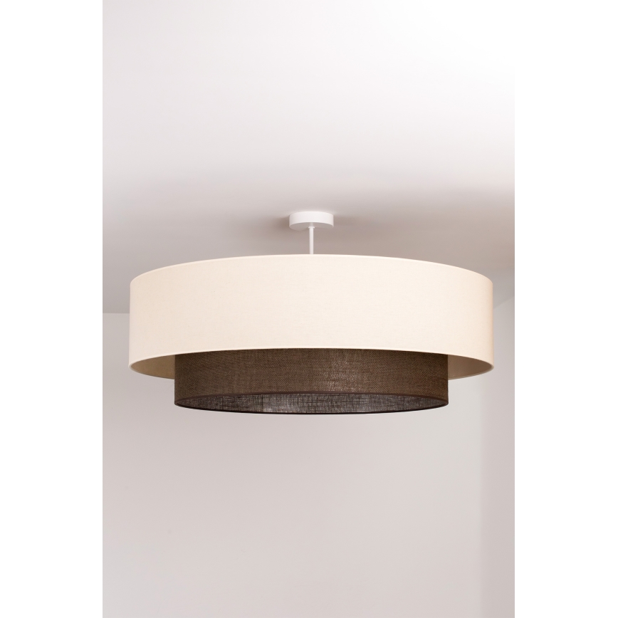 Brilagi - Lámpara de techo LED de superficie estilo BOHO 3xE27/15W/230V, Ø 80 cm, crema/marrón