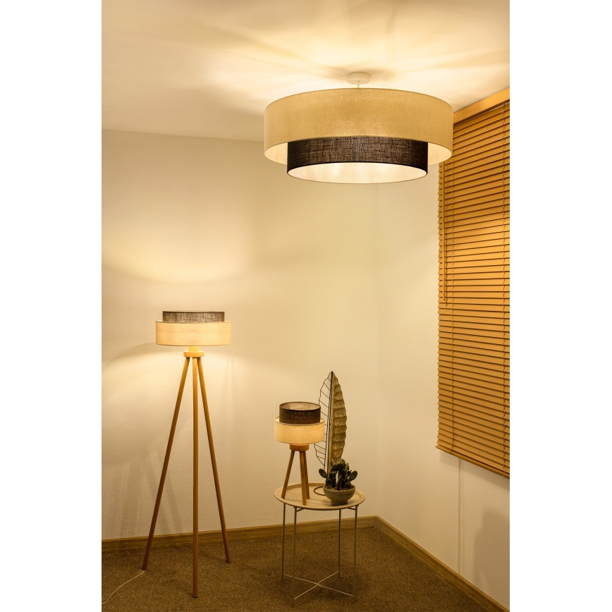 Brilagi - Lámpara de techo LED de superficie estilo BOHO 3xE27/15W/230V, Ø 80 cm, crema/marrón