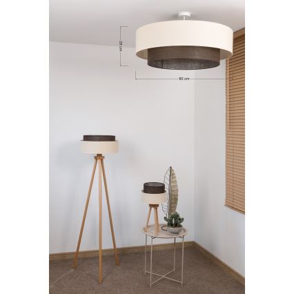 Brilagi - Lámpara de techo LED de superficie estilo BOHO 3xE27/15W/230V, Ø 80 cm, crema/marrón