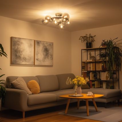 Brilagi - Lámpara de techo LED de superficie MILLA 10xG9/3W/230V negro cromado/ahumado