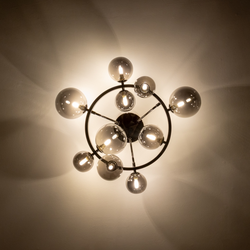 Brilagi - Lámpara de techo LED de superficie MILLA 10xG9/3W/230V negro cromado/ahumado