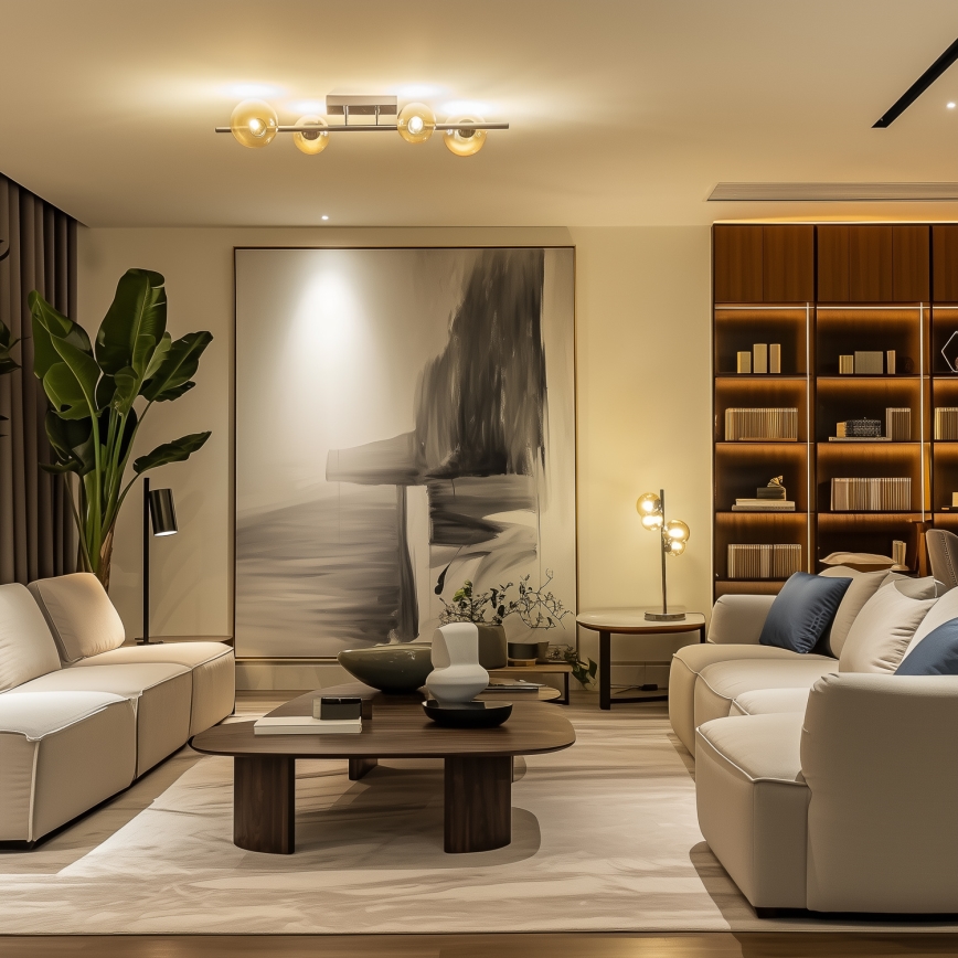 Brilagi - Lámpara de techo LED de superficie MILLA 4xG9/3W/230V negro cromado/dorado