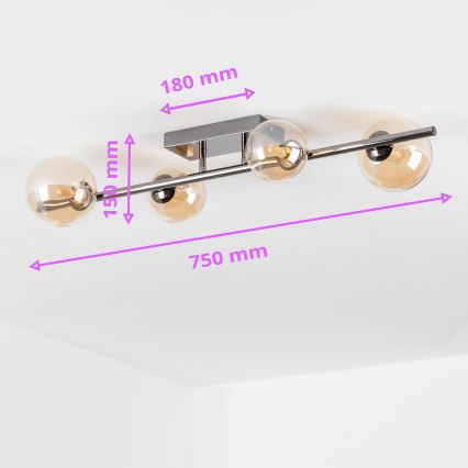 Brilagi - Lámpara de techo LED de superficie MILLA 4xG9/3W/230V negro cromado/dorado