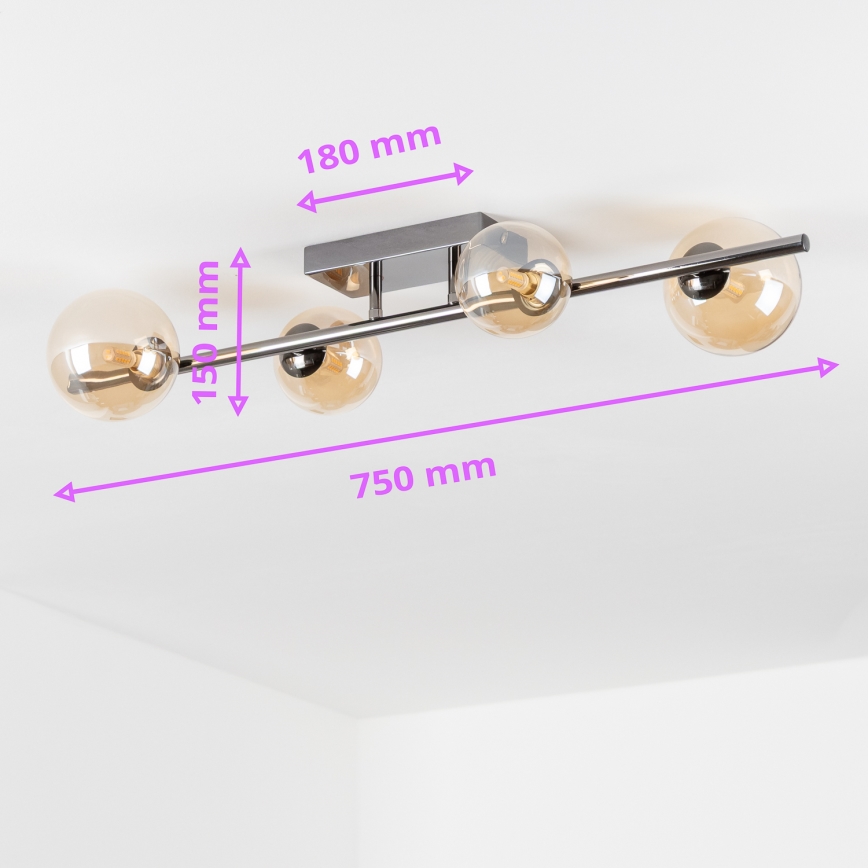 Brilagi - Lámpara de techo LED de superficie MILLA 4xG9/3W/230V negro cromado/dorado