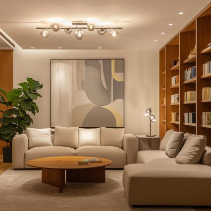 Brilagi - Lámpara de techo LED de superficie MILLA 7xG9/3W/230V negro cromado/ahumado