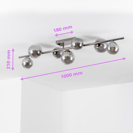 Brilagi - Lámpara de techo LED de superficie MILLA 7xG9/3W/230V negro cromado/ahumado