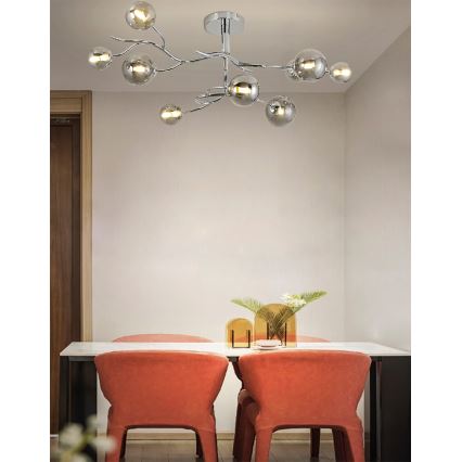 Brilagi - Lámpara de techo LED de superficie MISTEL 9xG9/3W/230V negro cromado/ahumado