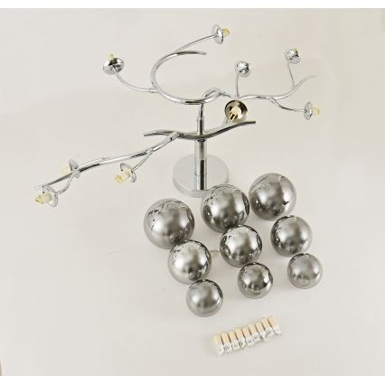 Brilagi - Lámpara de techo LED de superficie MISTEL 9xG9/3W/230V negro cromado/ahumado