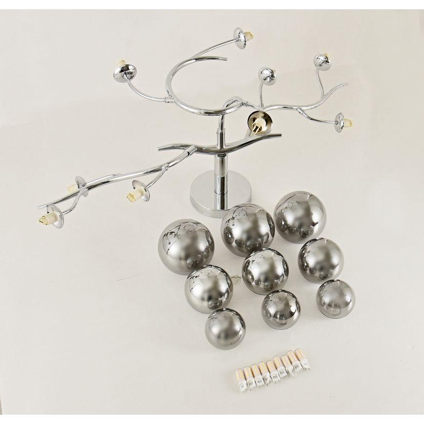 Brilagi - Lámpara de techo LED de superficie MISTEL 9xG9/3W/230V negro cromado/ahumado