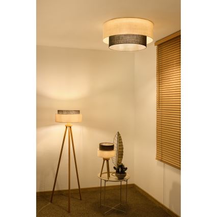 Brilagi - Lámpara de techo LED estilo BOHO 3xE27/15W/230V, diámetro 60 cm, crema/marrón