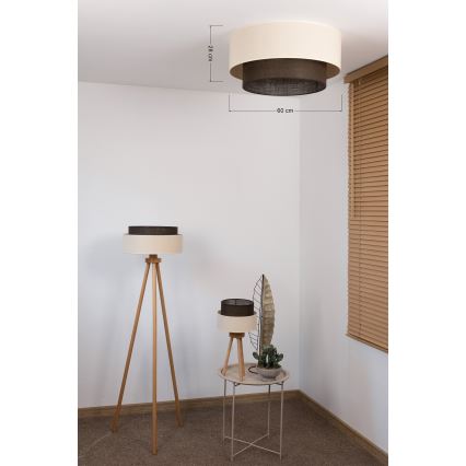 Brilagi - Lámpara de techo LED estilo BOHO 3xE27/15W/230V, diámetro 60 cm, crema/marrón