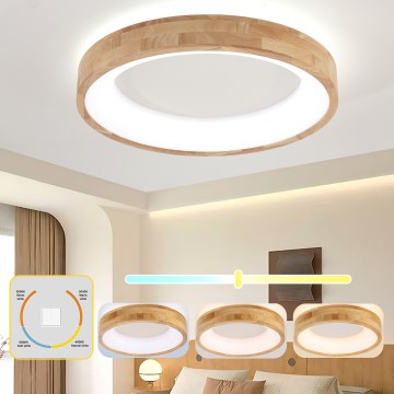 Brilagi - Lámpara de techo LED FALCON WOOD LED/40W/230V 3000/4000/6000K Ø 60 cm de madera