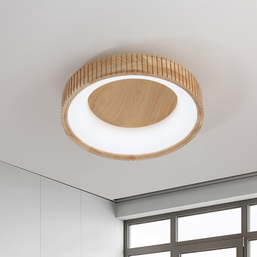 Brilagi - Luminaria de techo LED FALCON WOOD MODERN LED/30W/230V 3000/4000/6000K Ø 45 cm madera