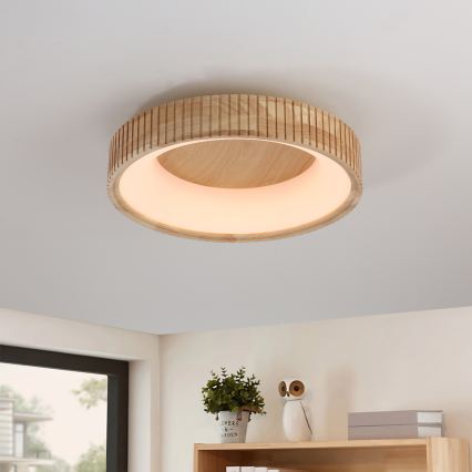 Brilagi - Luminaria de techo LED FALCON WOOD MODERN LED/30W/230V 3000/4000/6000K Ø 45 cm madera