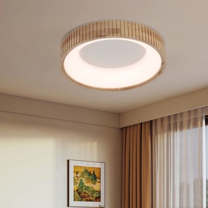 Brilagi - Luminaria de techo LED FALCON WOOD MODERN LED/30W/230V 3000/4000/6000K Ø 45 cm, madera