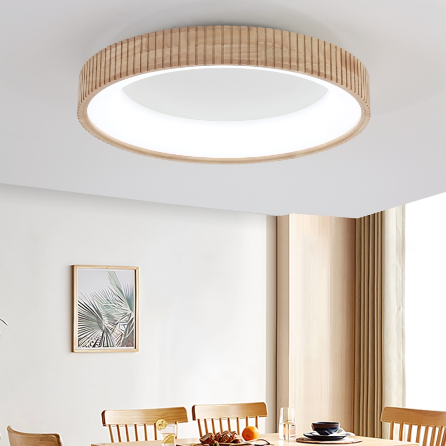 Brilagi - Luminaria LED de techo FALCON WOOD MODERN LED/40W/230V 3000/4000/6000K Ø 60 cm de madera