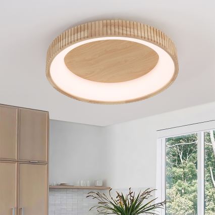 Brilagi - Lámpara de techo LED FALCON WOOD MODERN LED/40W/230V 3000/4000/6000K, diámetro 60 cm, madera