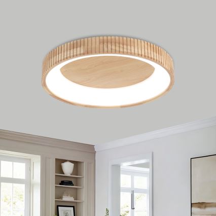 Brilagi - Lámpara de techo LED FALCON WOOD MODERN LED/40W/230V 3000/4000/6000K, diámetro 60 cm, madera