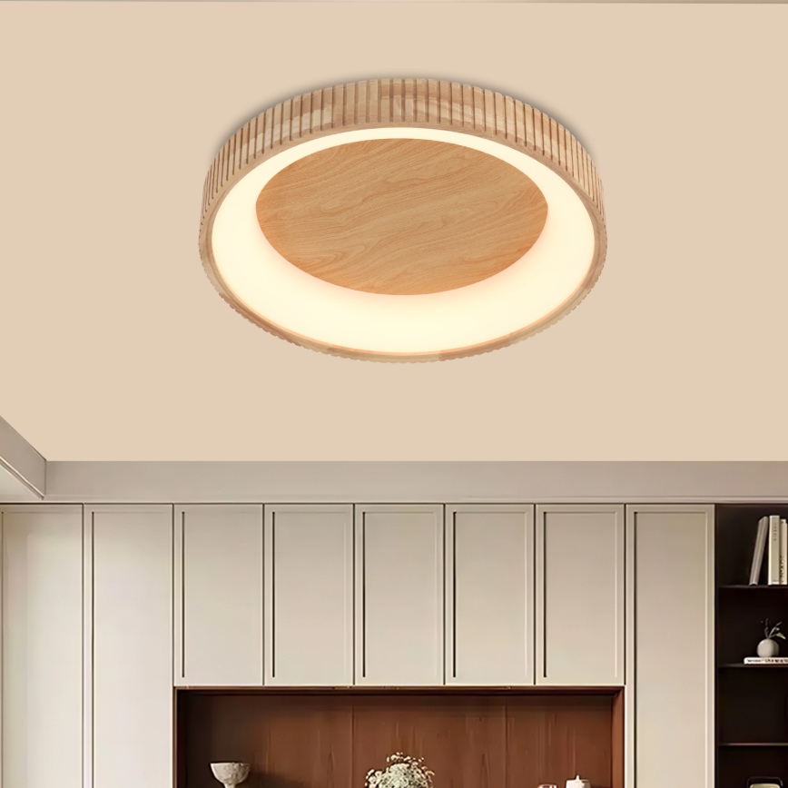Brilagi - Lámpara de techo LED FALCON WOOD MODERN LED/40W/230V 3000/4000/6000K, diámetro 60 cm, madera