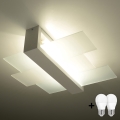 Brilagi -  Lámpara de techo LED HERA 2xE27/7,5W/230V 43x43 cm blanca