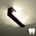 Brilagi - Lámpara de techo LED HERA 2xE27/7,5W/230V 43x43 cm wenge