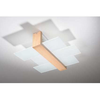 Brilagi - Lámpara de techo LED HERA 2xE27/7,5W/230V 43x43 cm madera