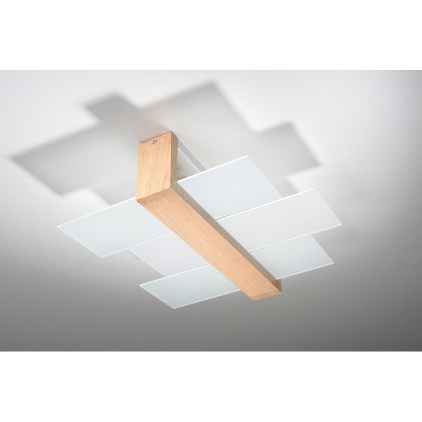 Brilagi - Lámpara de techo LED HERA 2xE27/7,5W/230V 43x43 cm madera