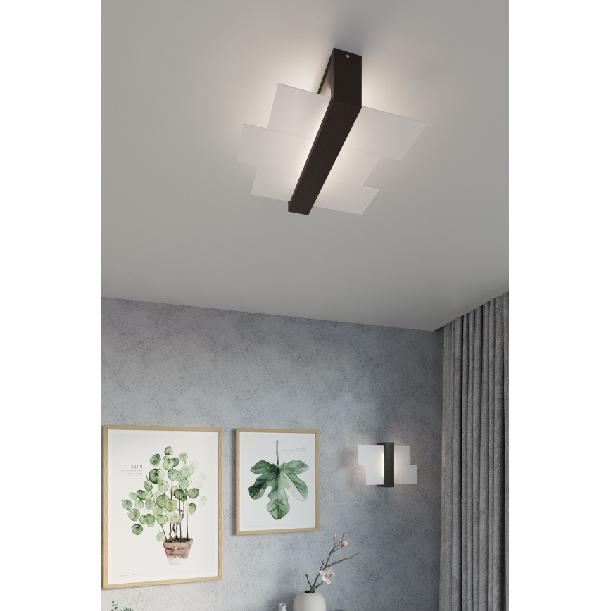 Brilagi - Lámpara de techo LED HERA 2xE27/7,5W/230V 43x43 cm wenge