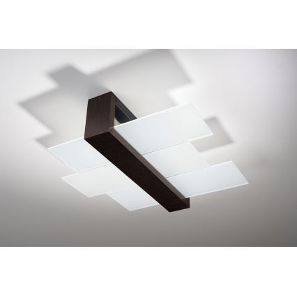 Brilagi - Lámpara de techo LED HERA 2xE27/7,5W/230V 43x43 cm wenge