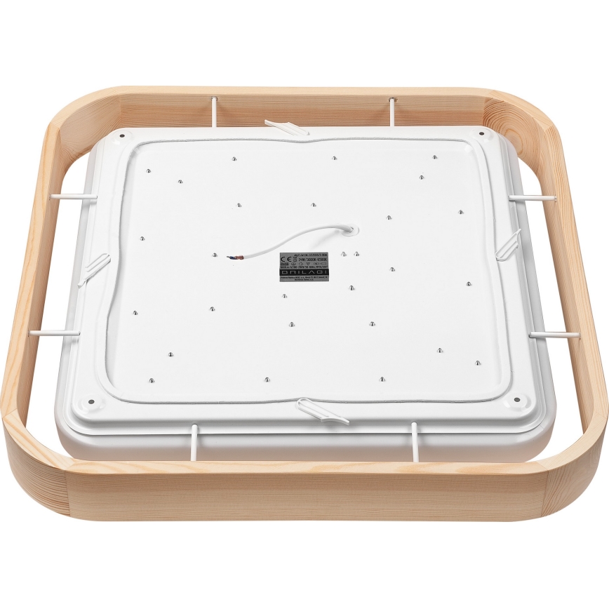 Brilagi - Plafón LED regulable MANAROLA CUBIC LED/24W/230V 45x45 cm 3000-6500K, acabado pino + mando a distancia