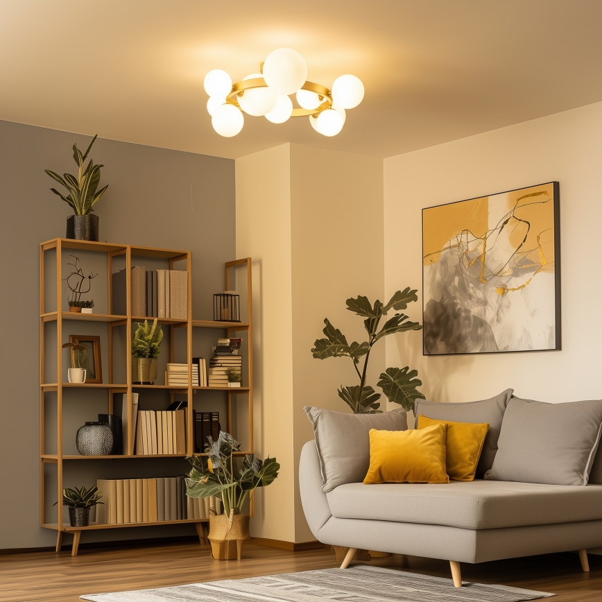 Brilagi - Lámpara de techo LED MILLA 10xG9/3W/230V dorado/blanco