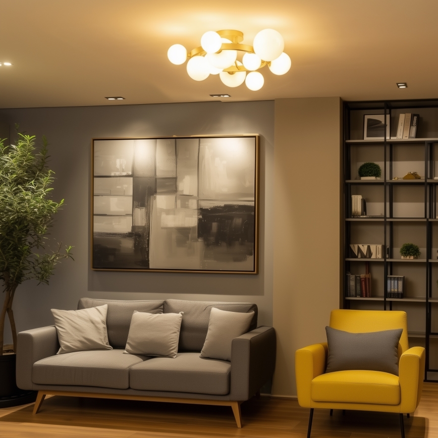 Brilagi - Lámpara de techo LED MILLA 10xG9/3W/230V dorado/blanco