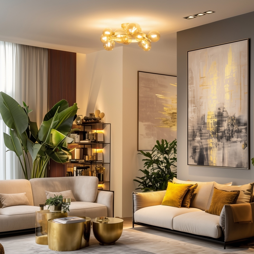 Brilagi - Lámpara de techo LED MILLA 10xG9/3W/230V dorado