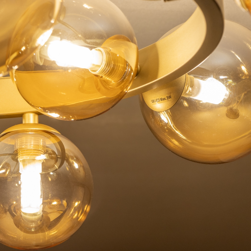 Brilagi - Lámpara de techo LED MILLA 10xG9/3W/230V dorado